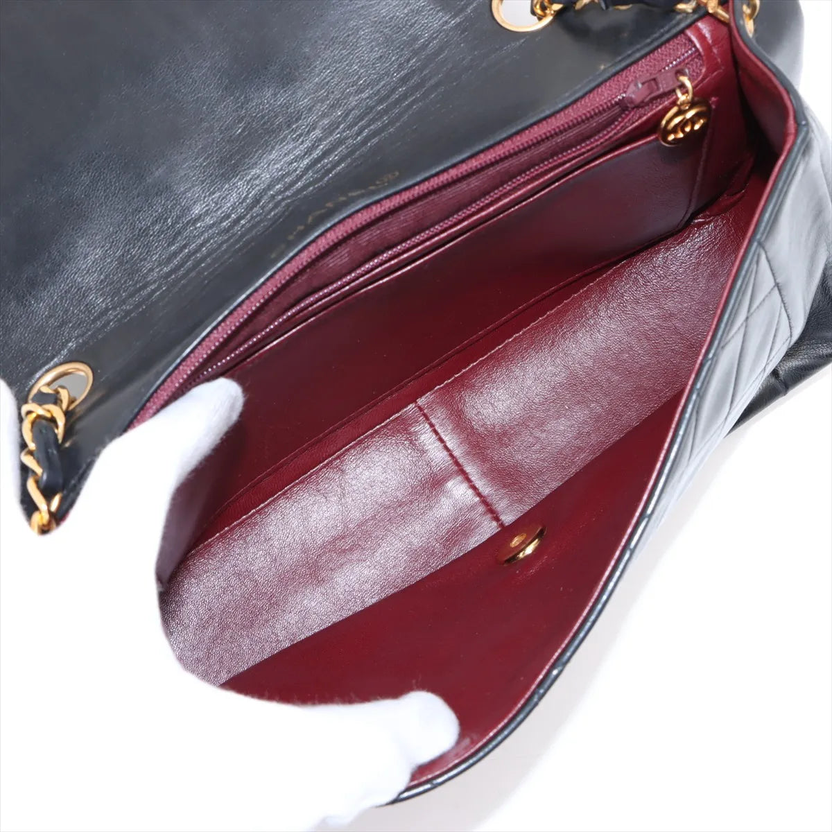 Chanel Diana Matelasse Lambskin Single Flap Single Chain Bag Black
