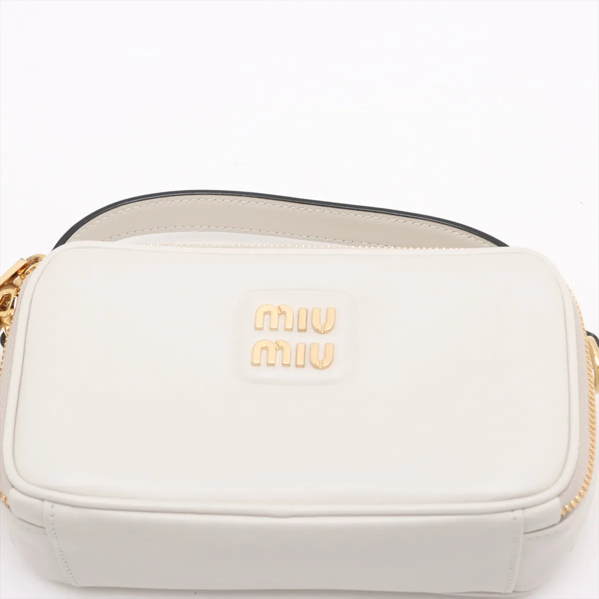 Miu Miu Leather Two-Way Handbag White