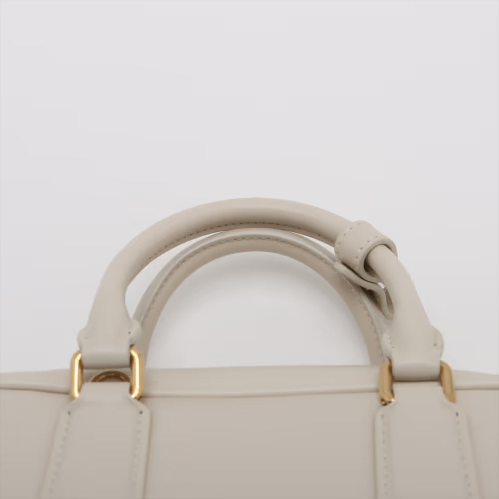 Miu Miu Arcadie Leather Two-Way Handbag White