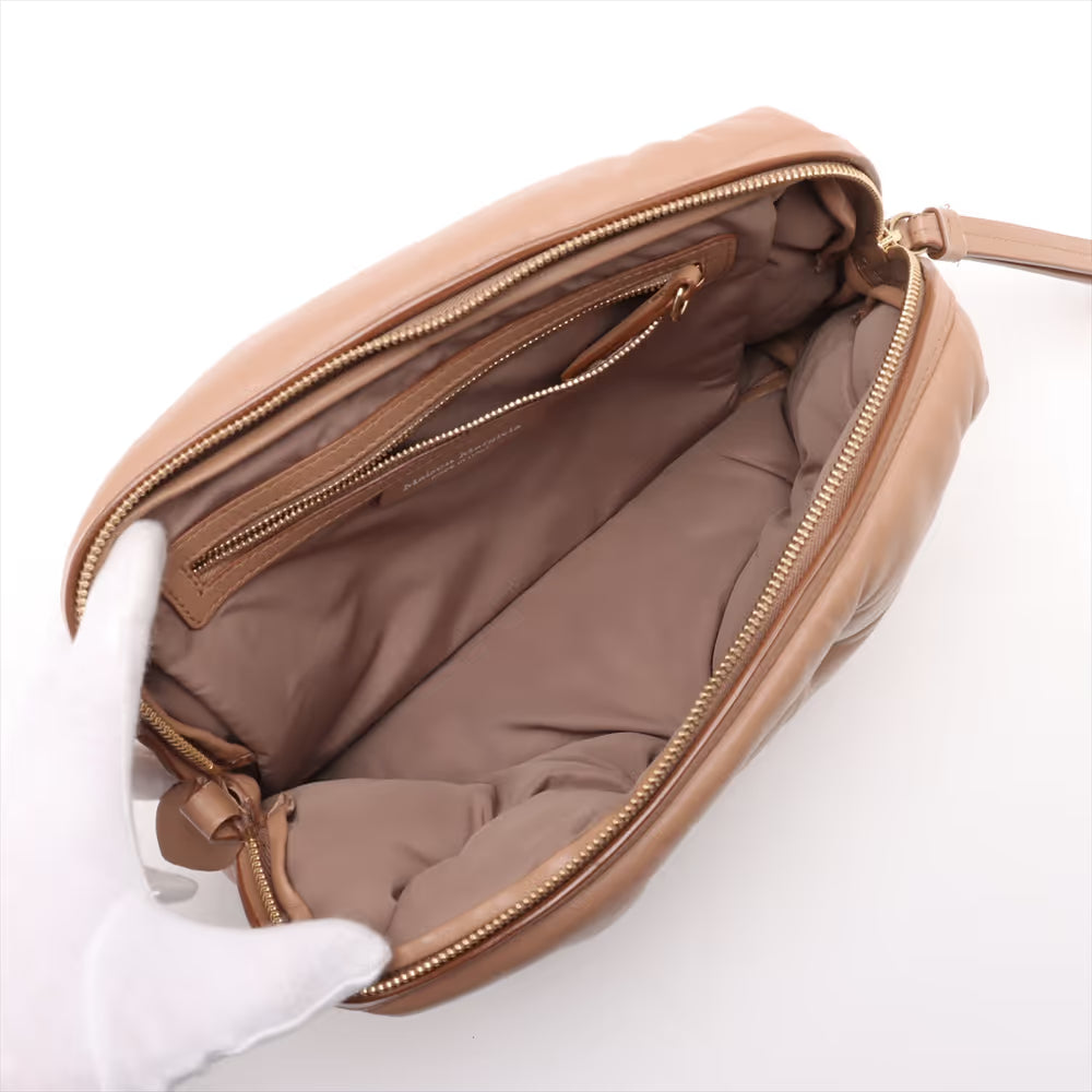 Maison Margiela Glam Slam Leather Shoulder Bag Beige