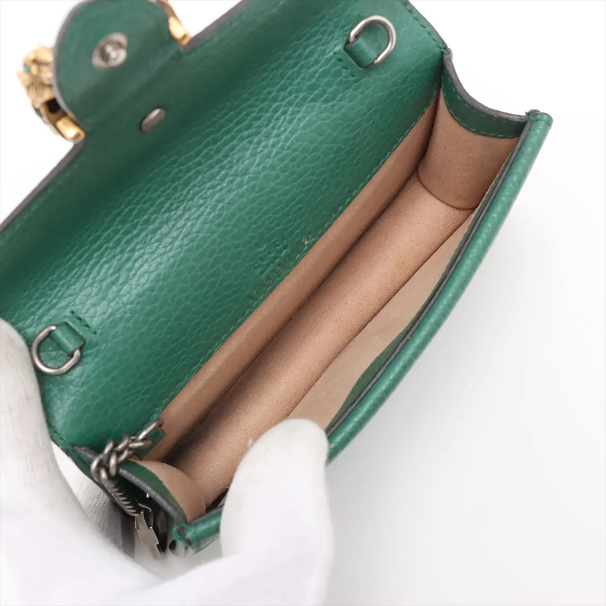 Gucci Dionysus Leather Chain Shoulder Bag Green
