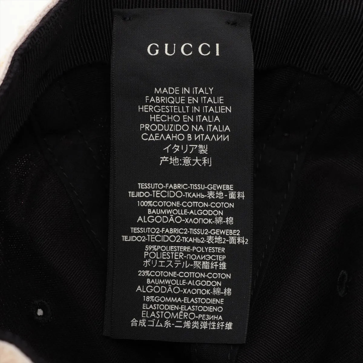 Gucci Logo Headband Cotton Cap Black