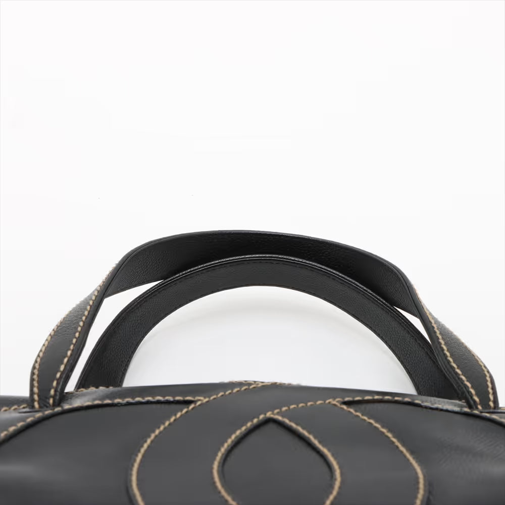 Chanel CC Logo Caviar Skin Handbag Black