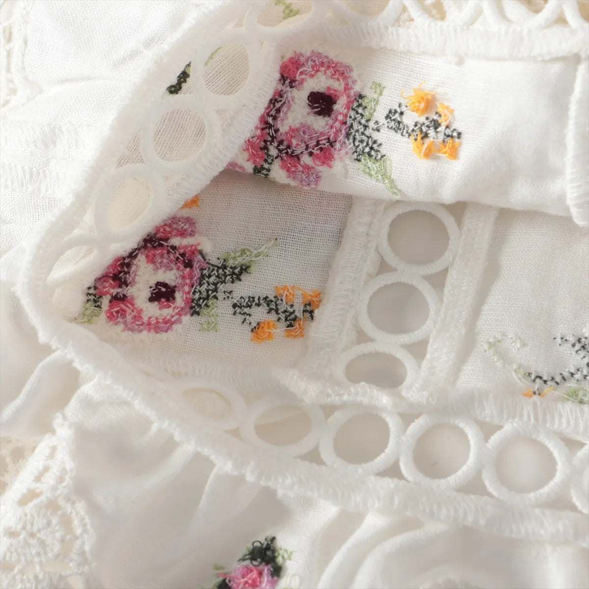 Zimmermann Allia Floral Eyelet Cotton Co-ord Sets White