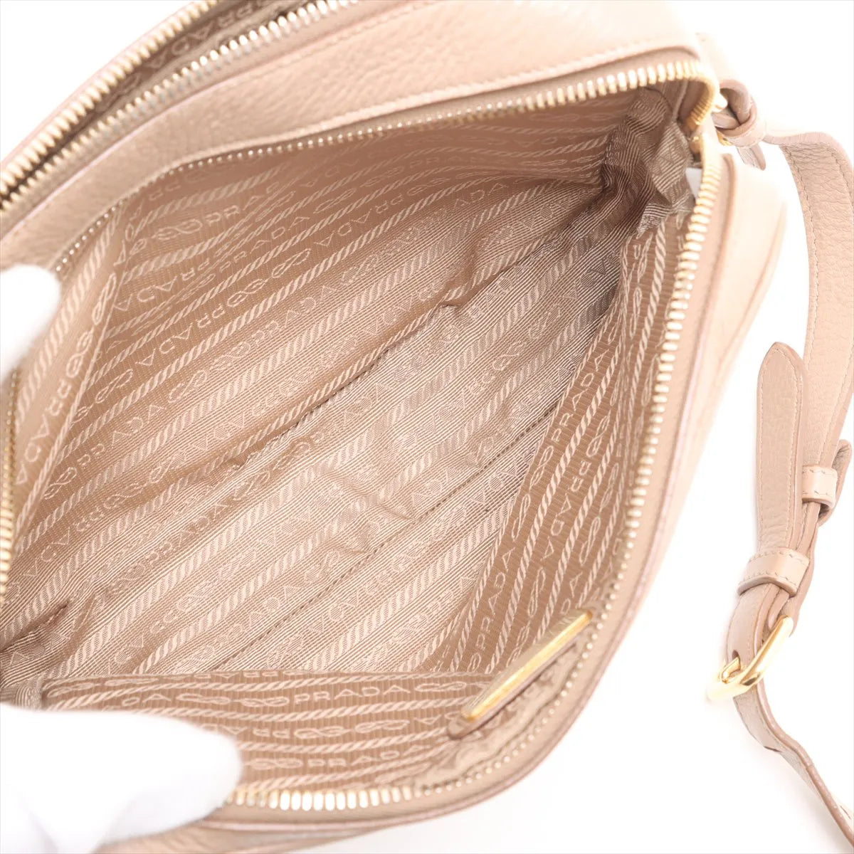 Prada Leather Camera Bag Beige