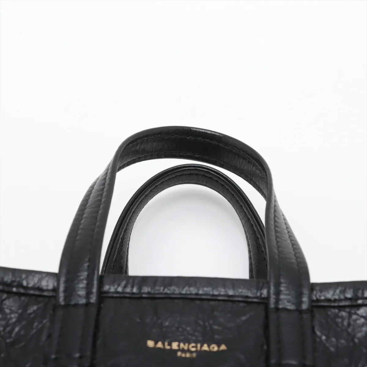 Balenciaga Bazar Shopper XXS Leather Two-Way Handbag Black