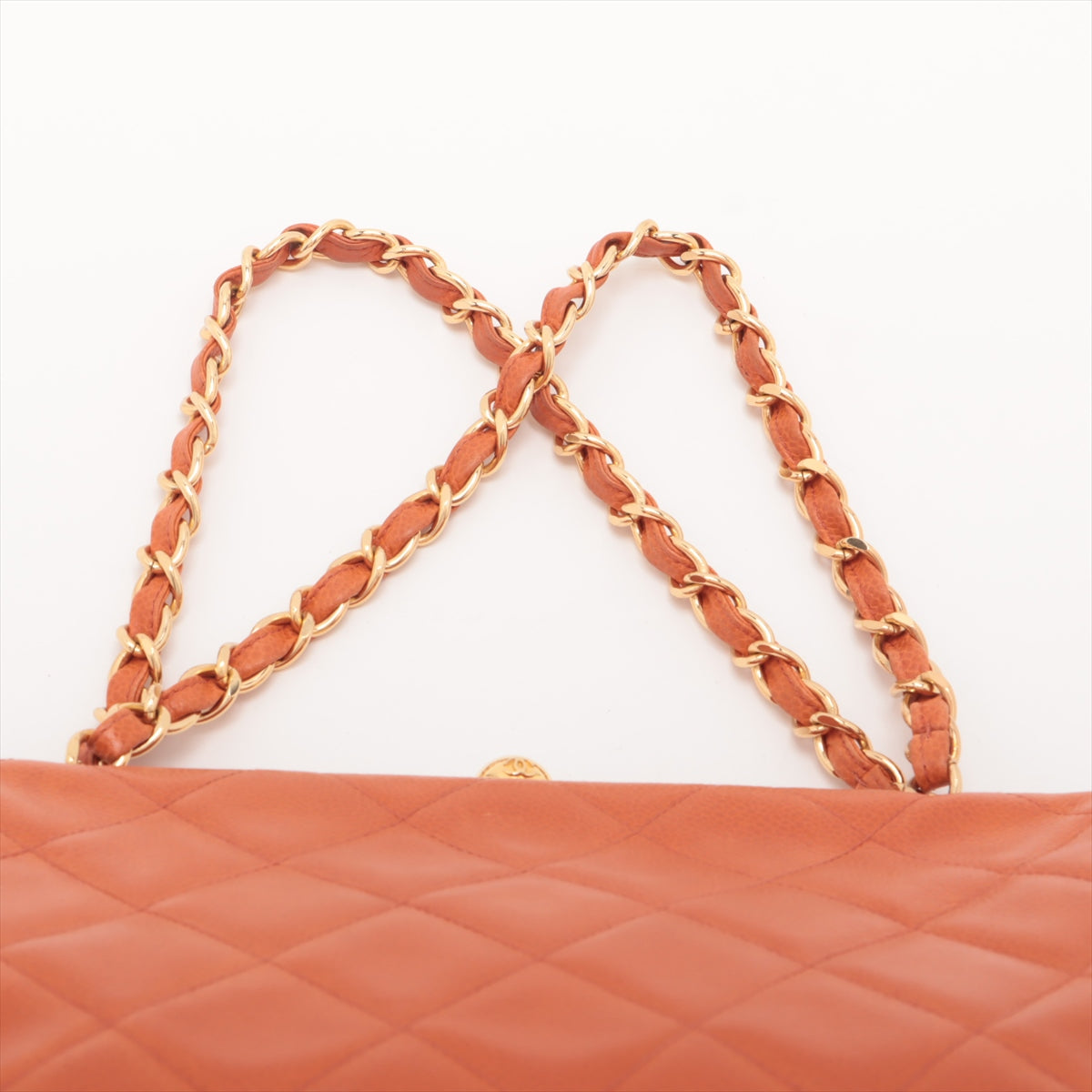 Chanel Matelasse Caviar Skin Gamaguchi Chain Shoulder Bag Orange * PREORDER *