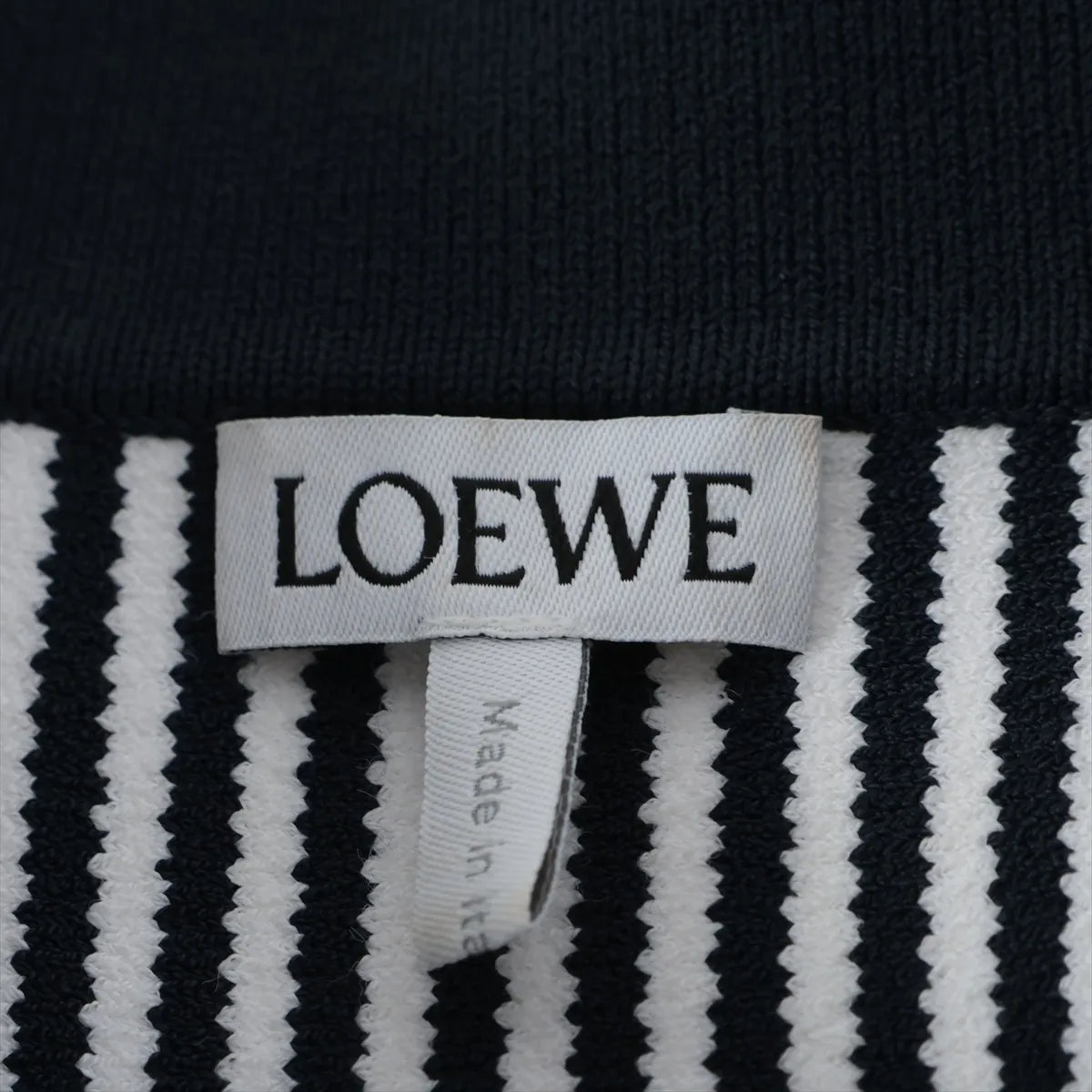 Loewe Polyester × Rayon Knit Dress White x Navy