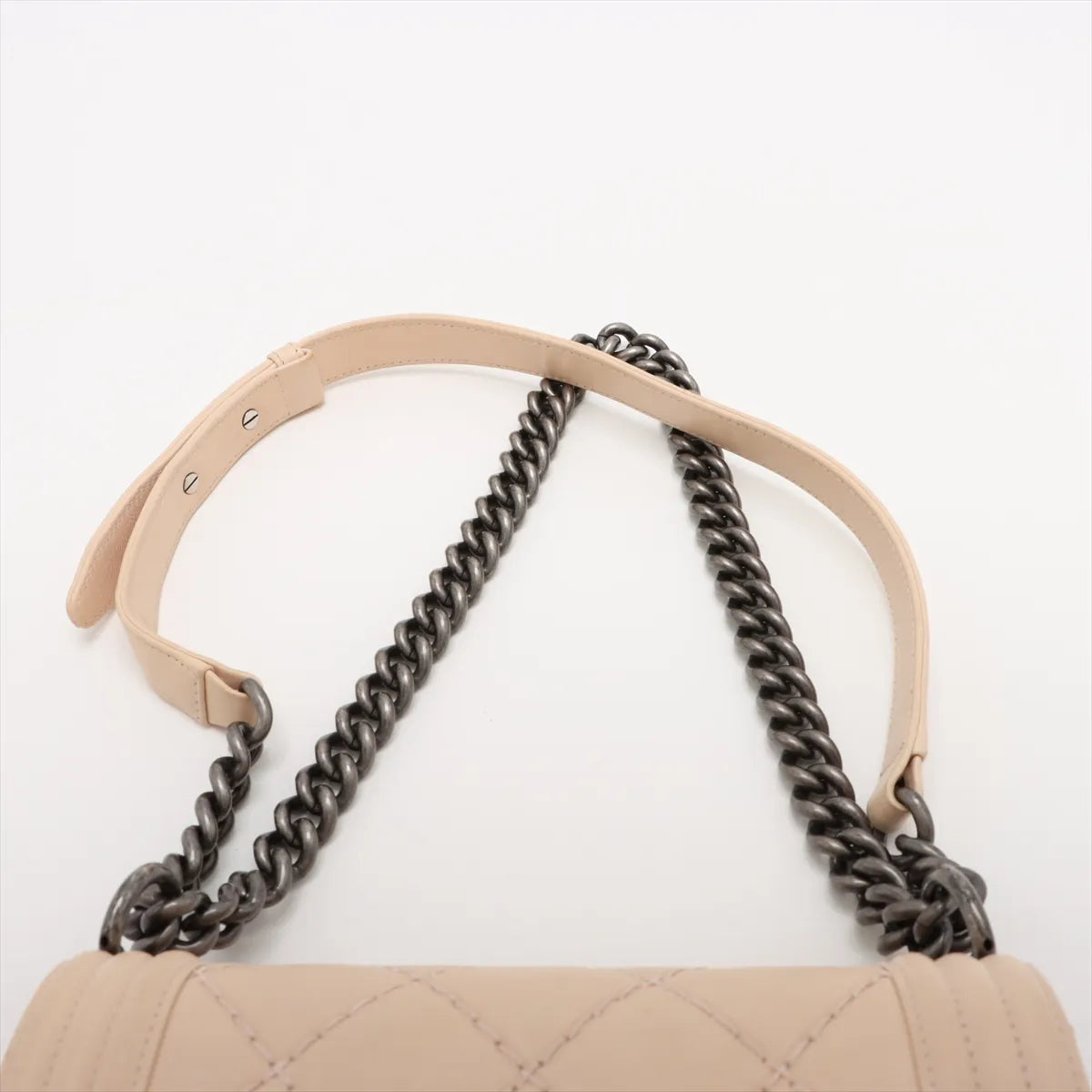 Chanel Boy Chanel 20 Small Lambskin Chain Shoulder Bag Beige