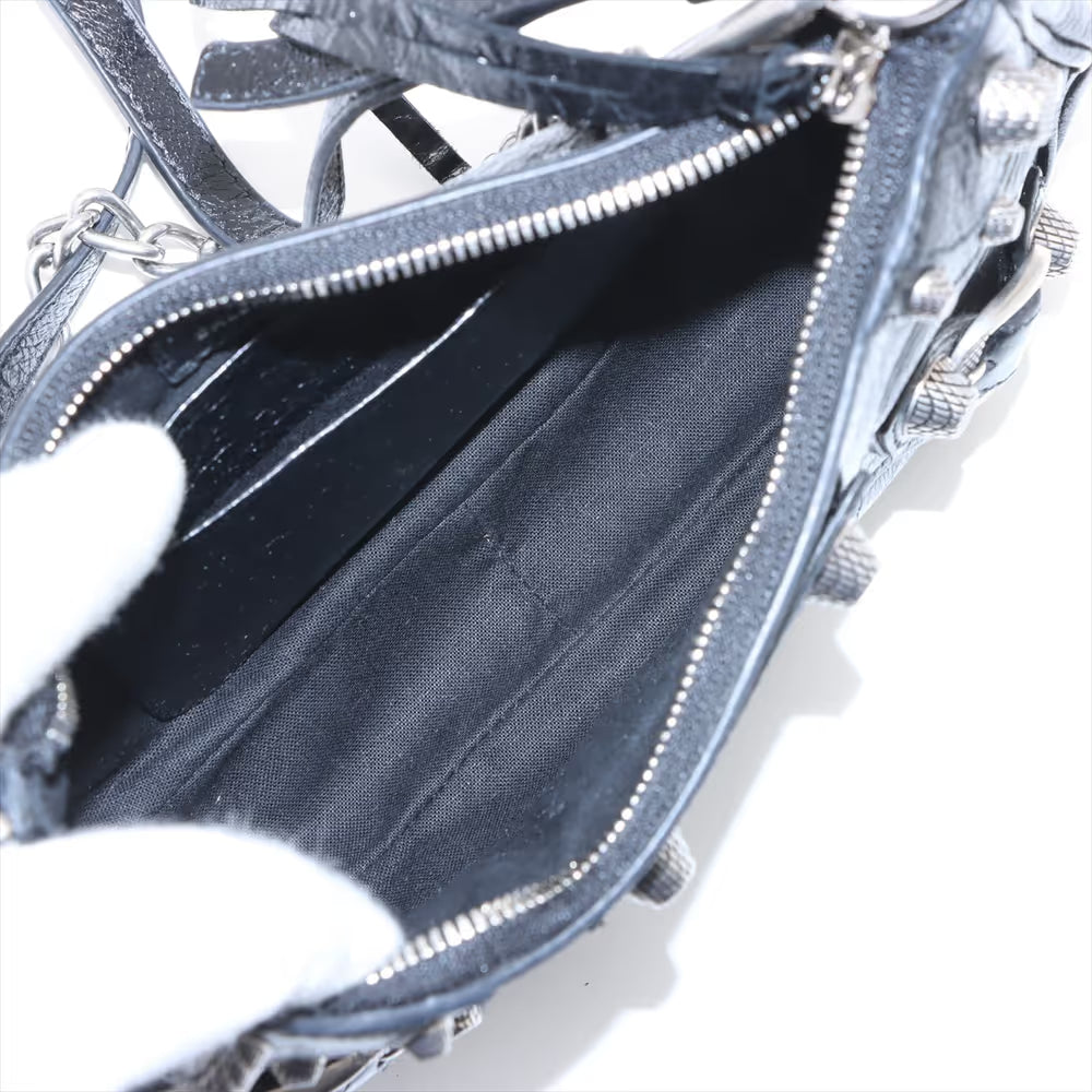 Balenciaga Le Cagole Mini Leather Two-Way Shoulder Bag Black
