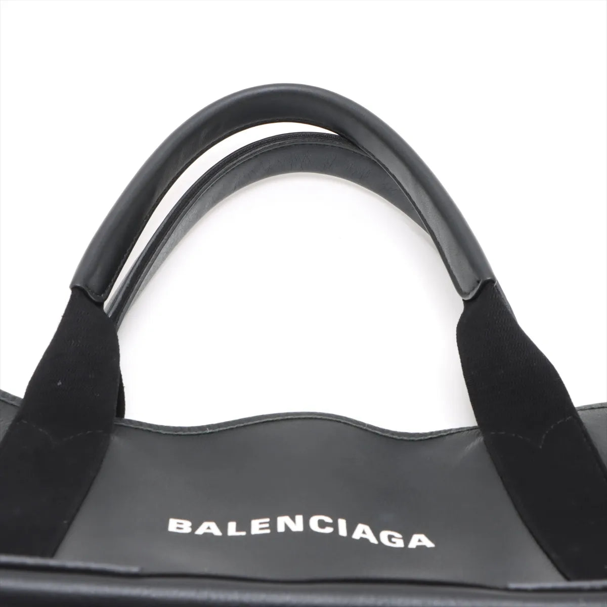 Balenciaga Cabas Leather Tote Bag Black with Pouch