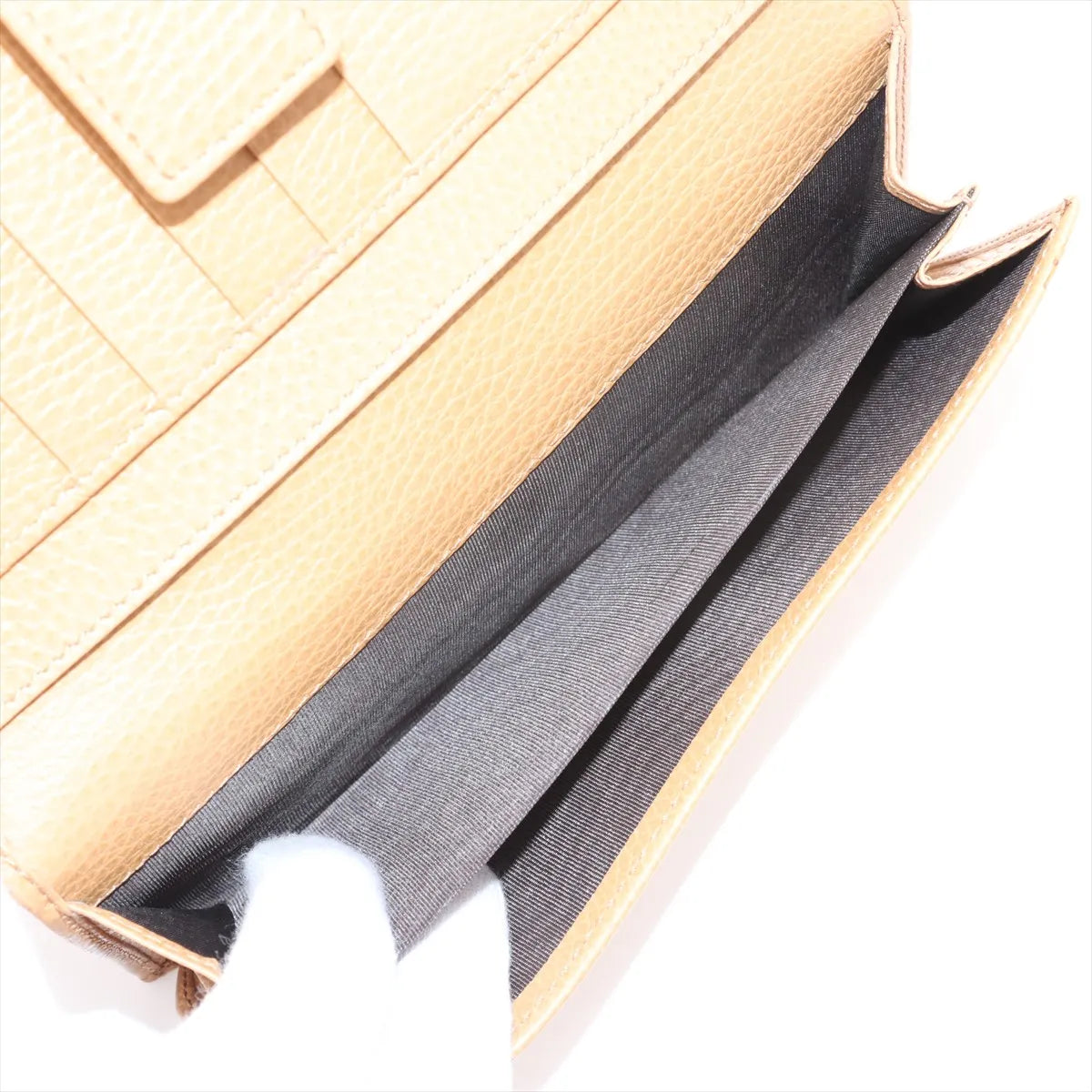 Gucci GG Logo Sukey Leather Long Wallet Light Brown