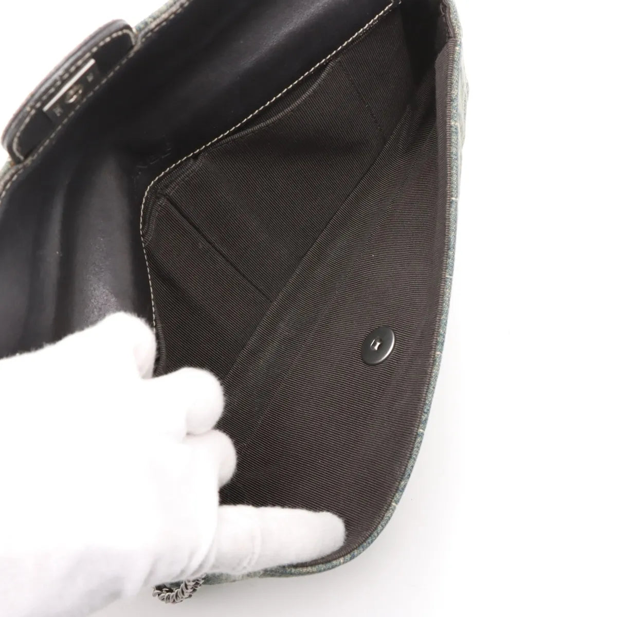 Chanel Chocolate Bar Denim Chain Shoulder Bag Blue