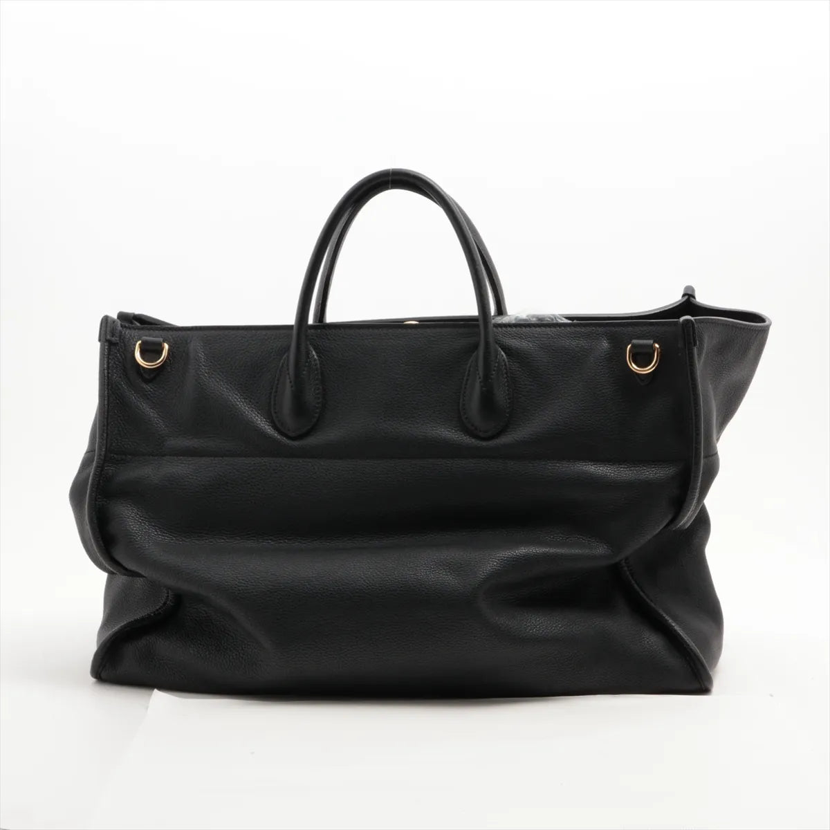 Gucci Logo Leather Two-Way Tote Bag Black