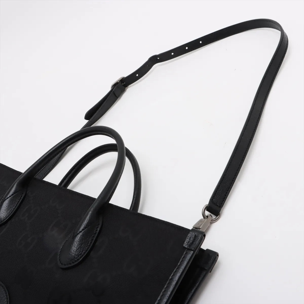 Gucci Off the Grid GG Nylon Leather Two-Way Tote Bag Black