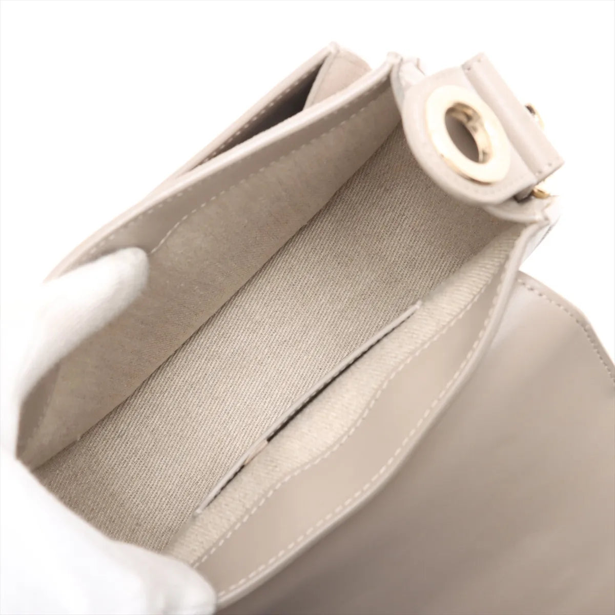 Chloe Tess Leather Two-Way Shoulder Bag Gray