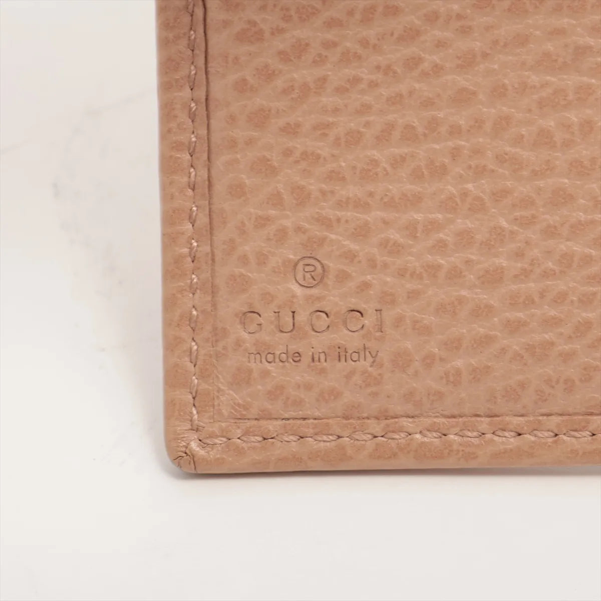 Gucci Interlocking G Leather Compact Wallet Beige