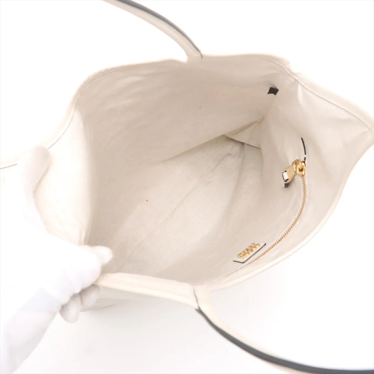 Miu Miu Ivy Leather Tote Bag White