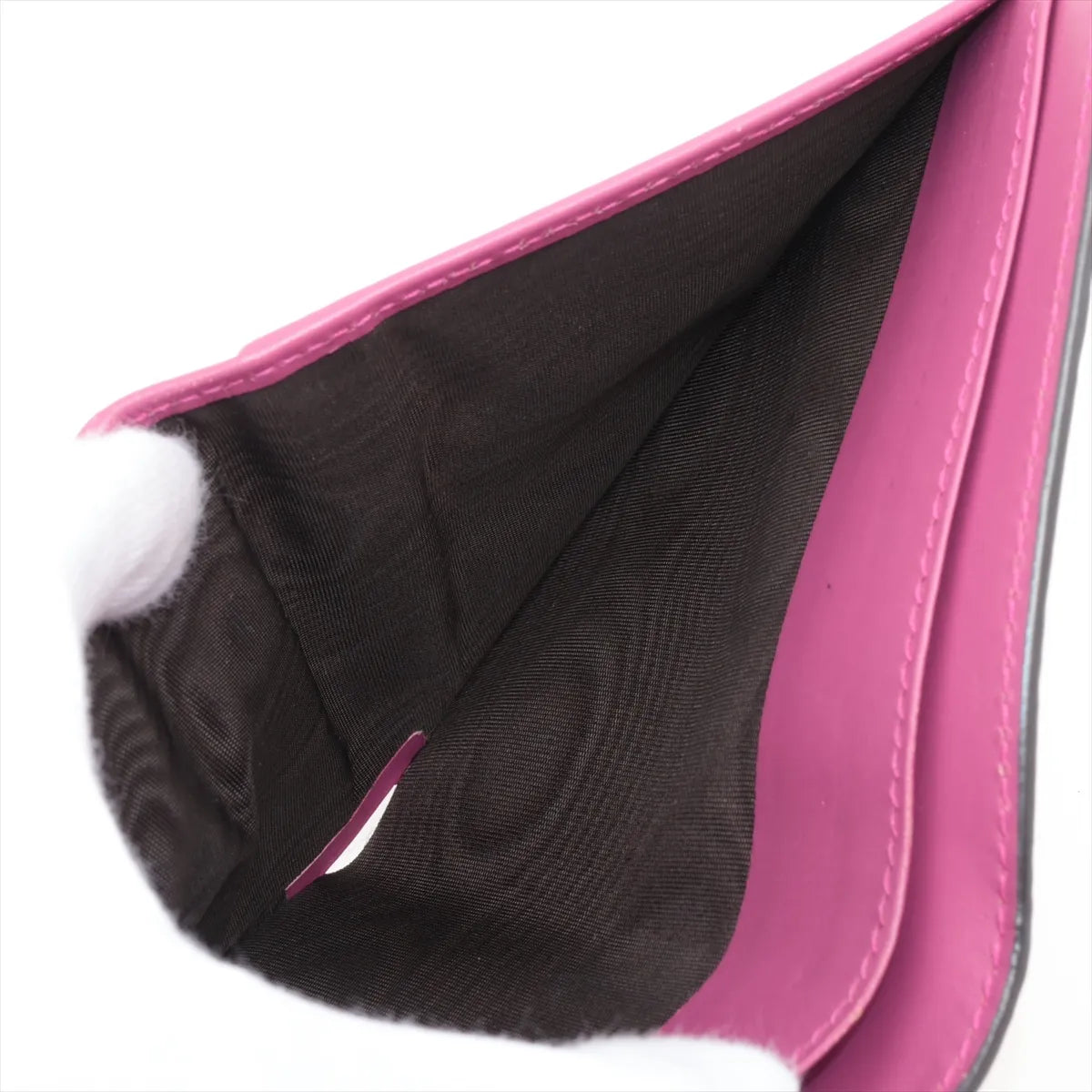 Gucci Guccissima Ribbon Leather Compact Wallet Pink