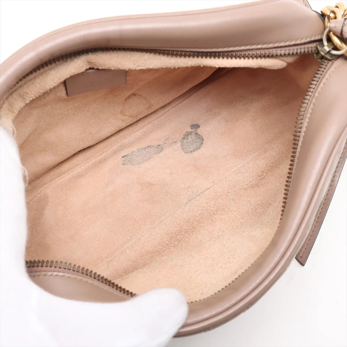 Gucci GG Marmont Chevron Leather Shoulder Bag Pink