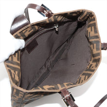 Load image into Gallery viewer, Preloved Fendi Zucca Double Long Strap Shoulder Bag Brown
