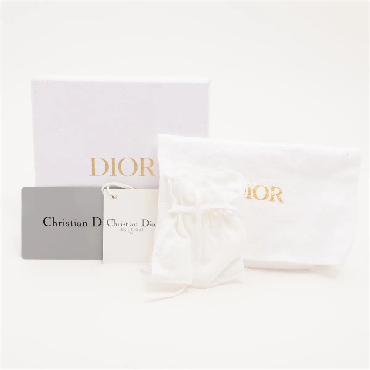 Christian Dior Leather Card Case White x Red