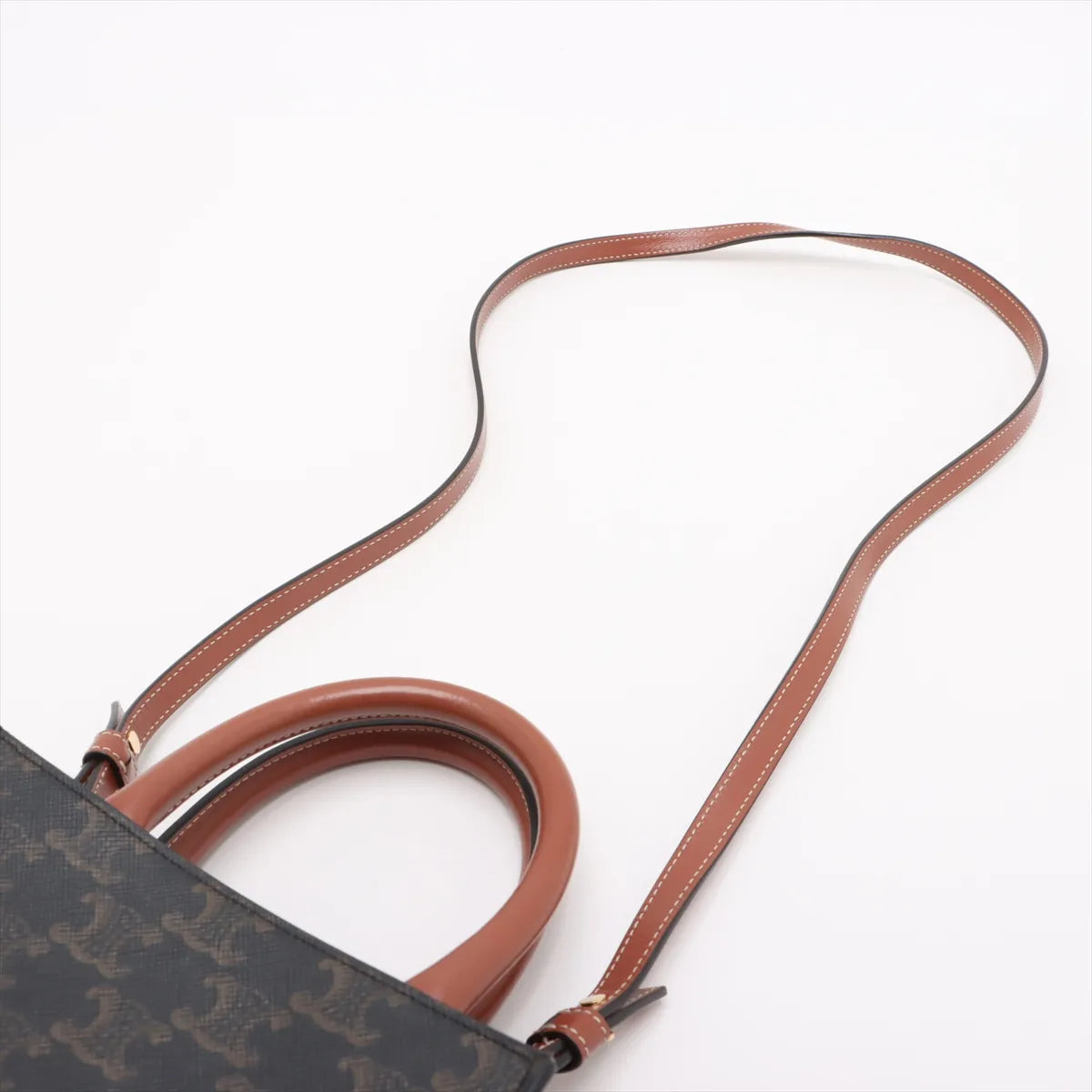 Celine Triomphe Mini Vertical Cabas Tote Bag Brown