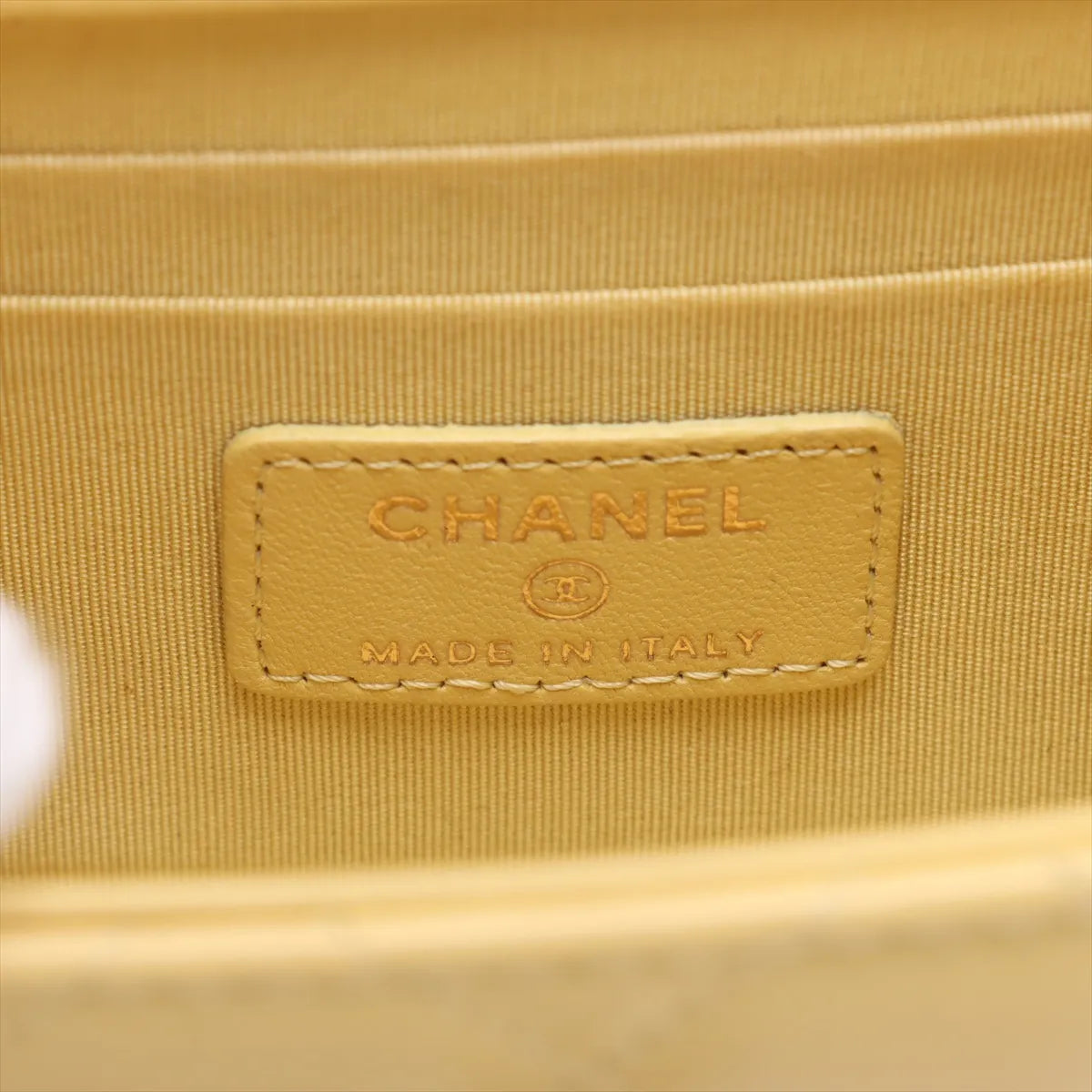 Chanel CC Logo Mini Matelasse Lambskin Single Flap Single Chain Bag Yellow