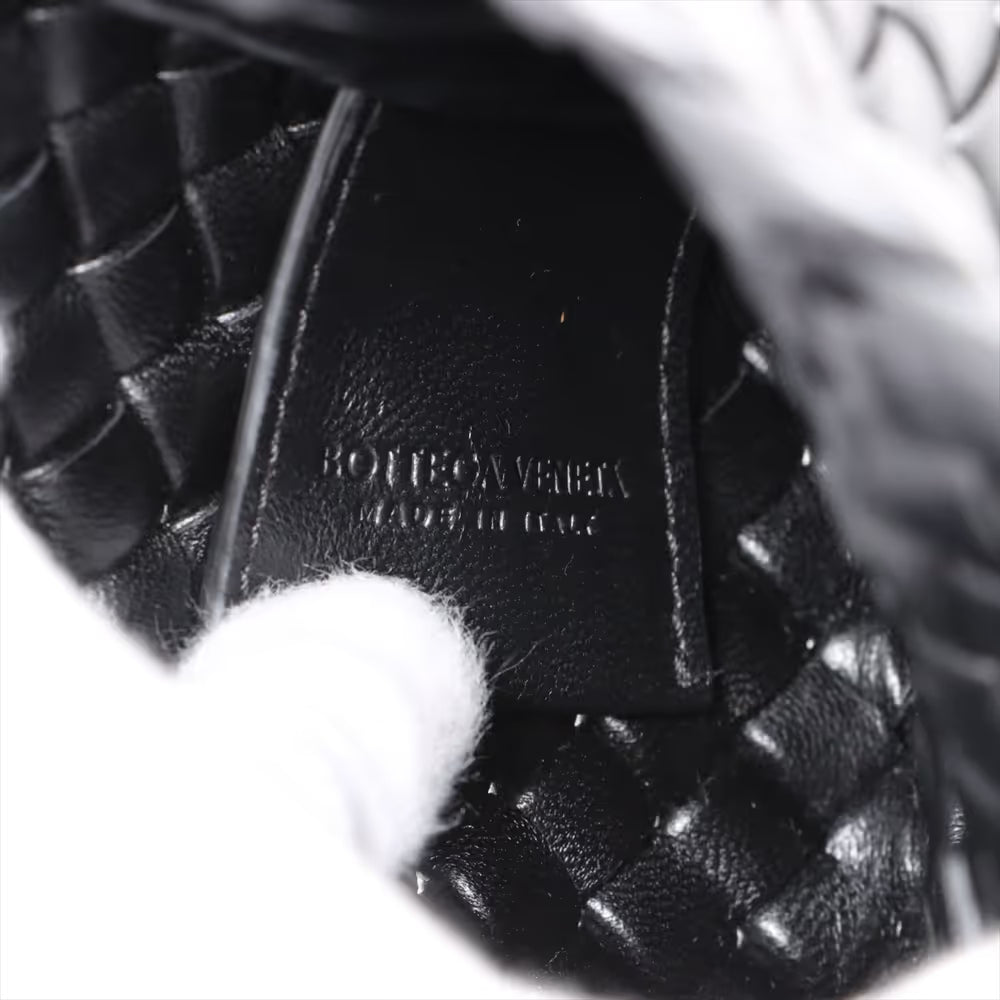 Bottega Veneta Intrecciato Small Cobble Leather Shoulder Bag Black