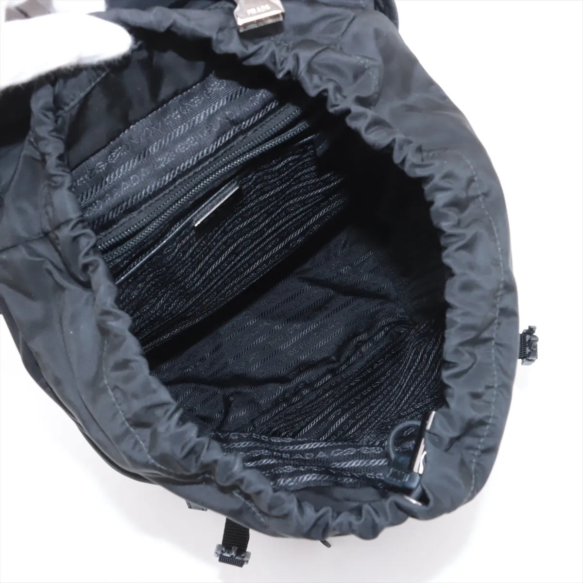 Prada Tessuto Nylon Leather Backpack Black