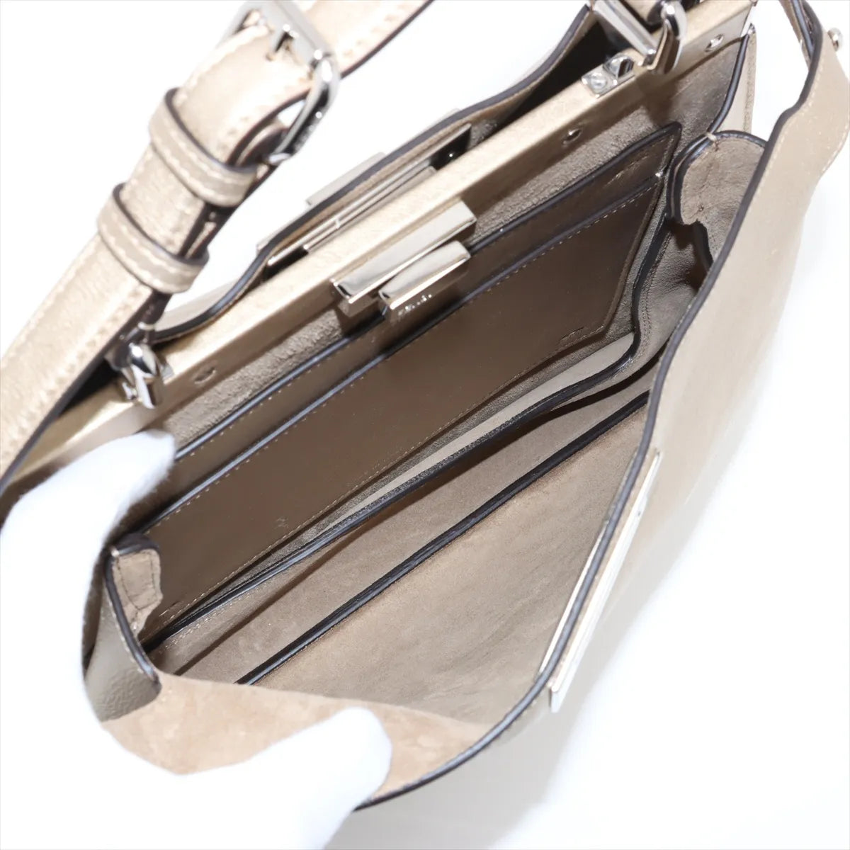 Fendi Peekaboo Soft Medium Leather Handbag Gold