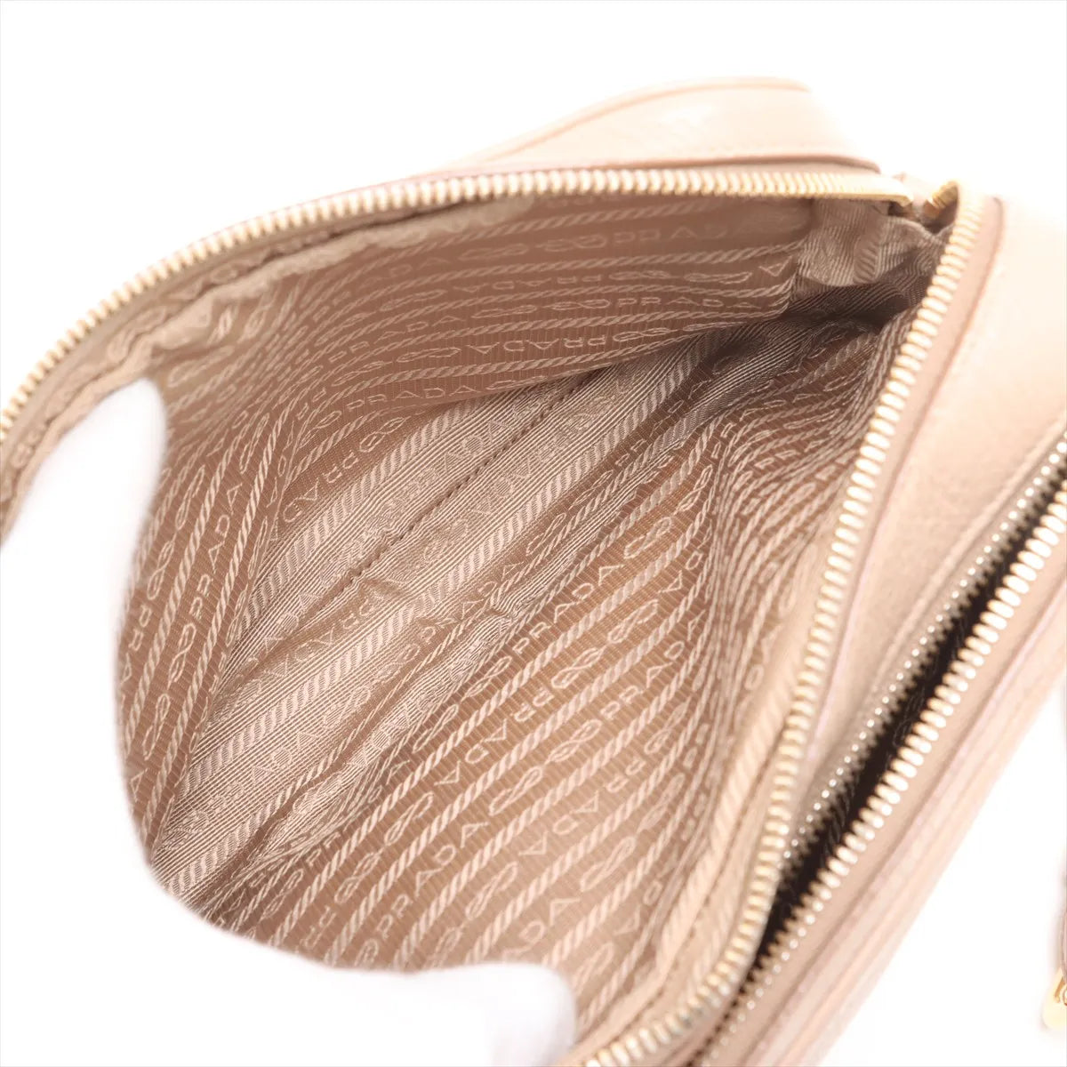 Prada Leather Camera Bag Beige