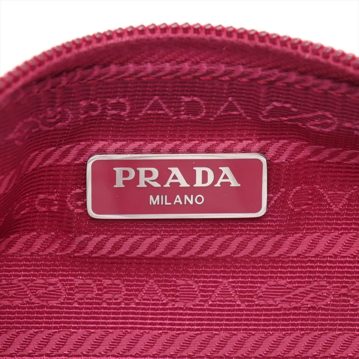 Prada Tessuto Nylon Leather Wristlet Red