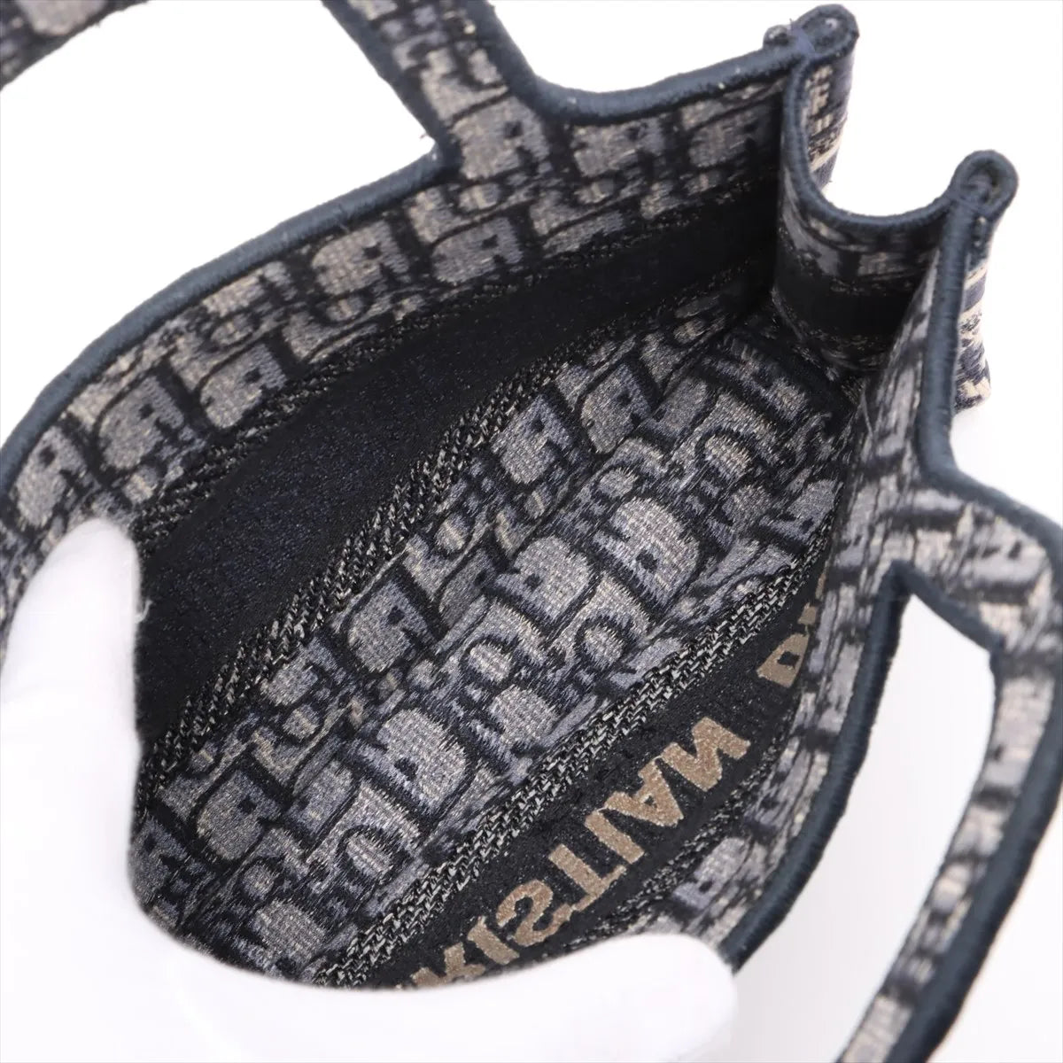 Christian Dior Oblique Canvas  Mini Book Tote Navy Blue