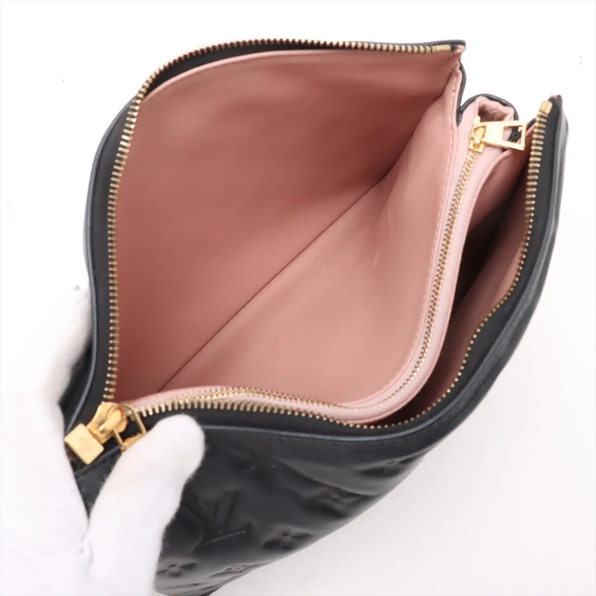 Louis Vuitton Monogram Embossed Coussin PM Black