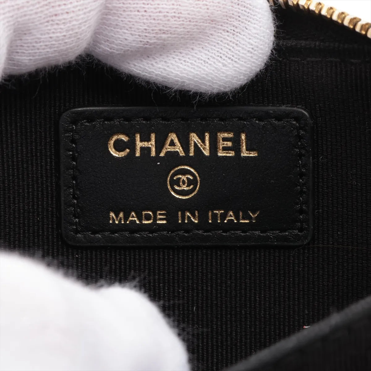 Chanel CC Logo Matelasse Lambskin Coin Purse Black