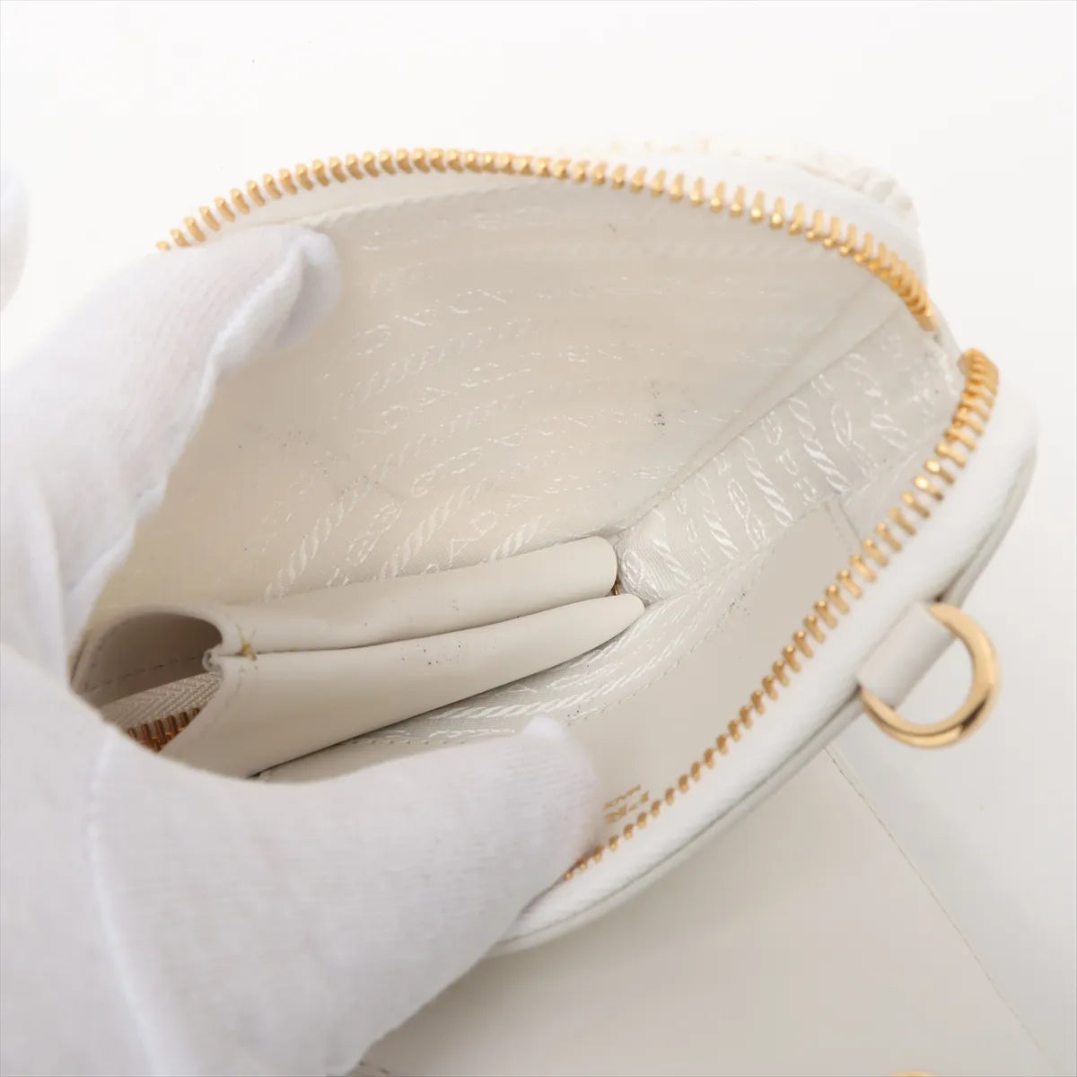 Prada Sac Triangle Raffia x Leather Two-Way Shoulder Bag White