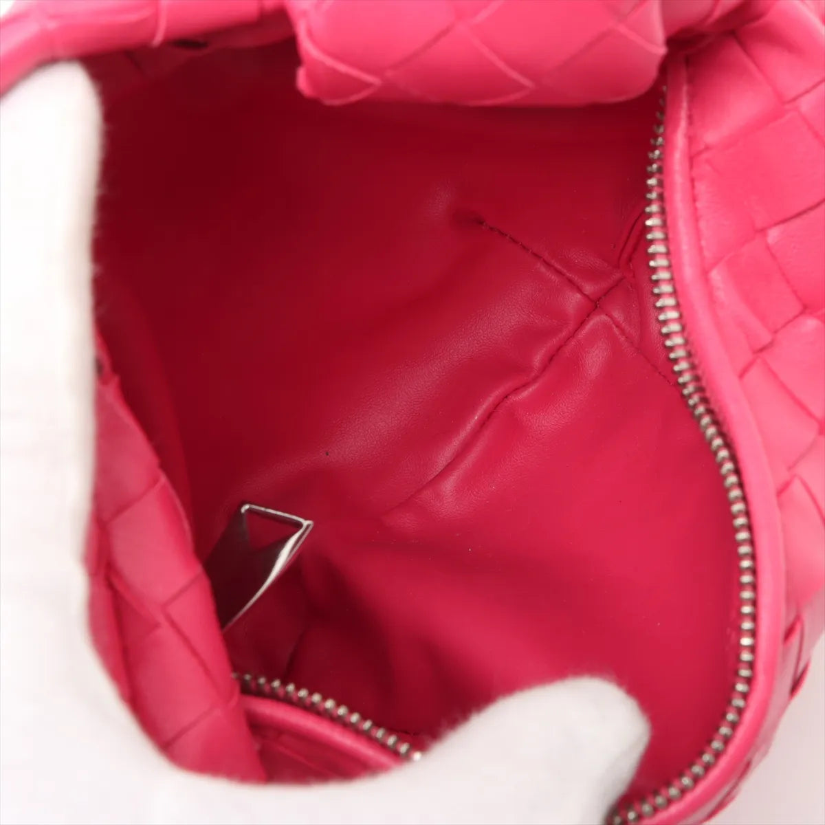 Bottega Veneta Intrecciato Mini Jodie Leather Handbag Pink