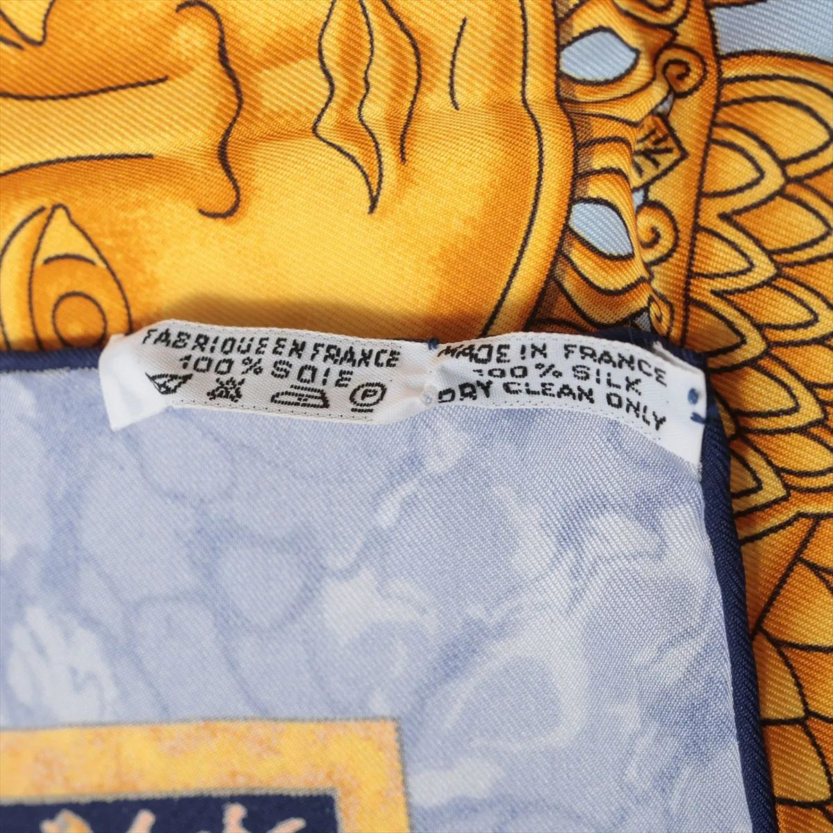 Hermes Carre 90 Carpe Diem Enjoy Today's Day Silk Scarf Yellow × Light Blue