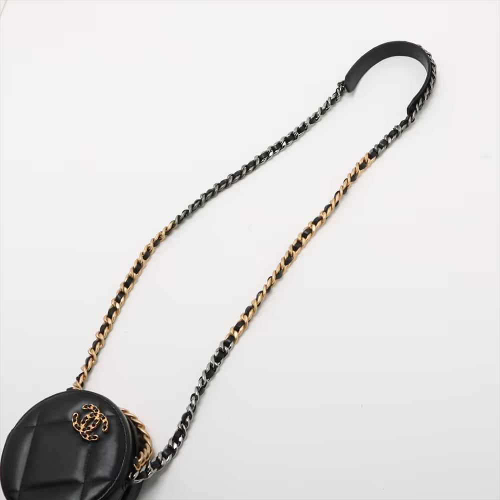 Chanel Chanel 19 Lambskin Round Chain Shoulder Bag Black