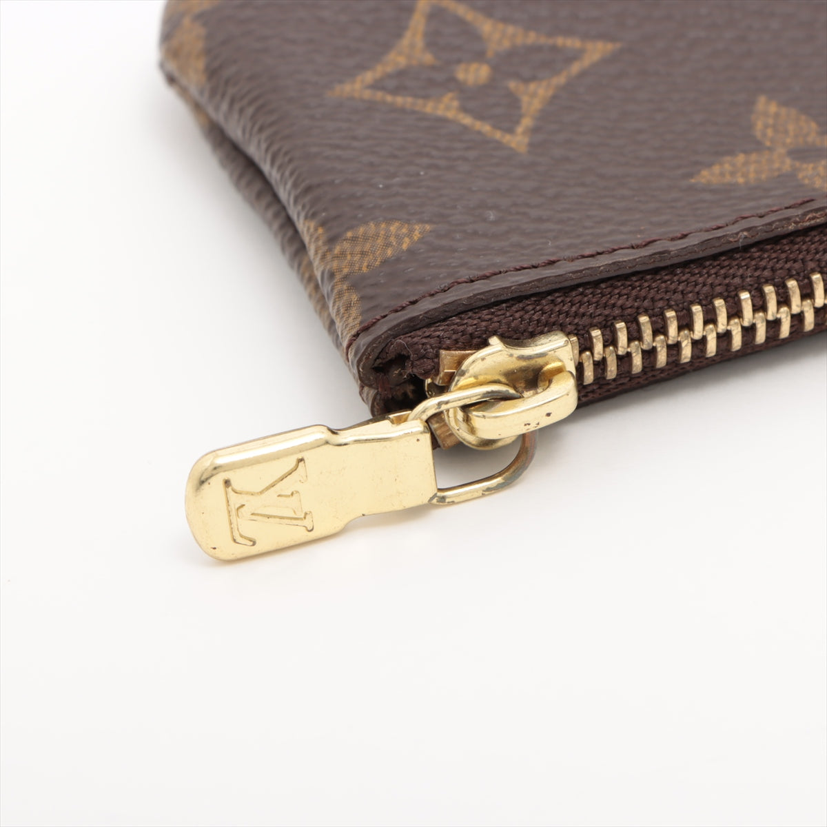 Louis Vuitton Monogram Pochette Cles Brown Coin Case