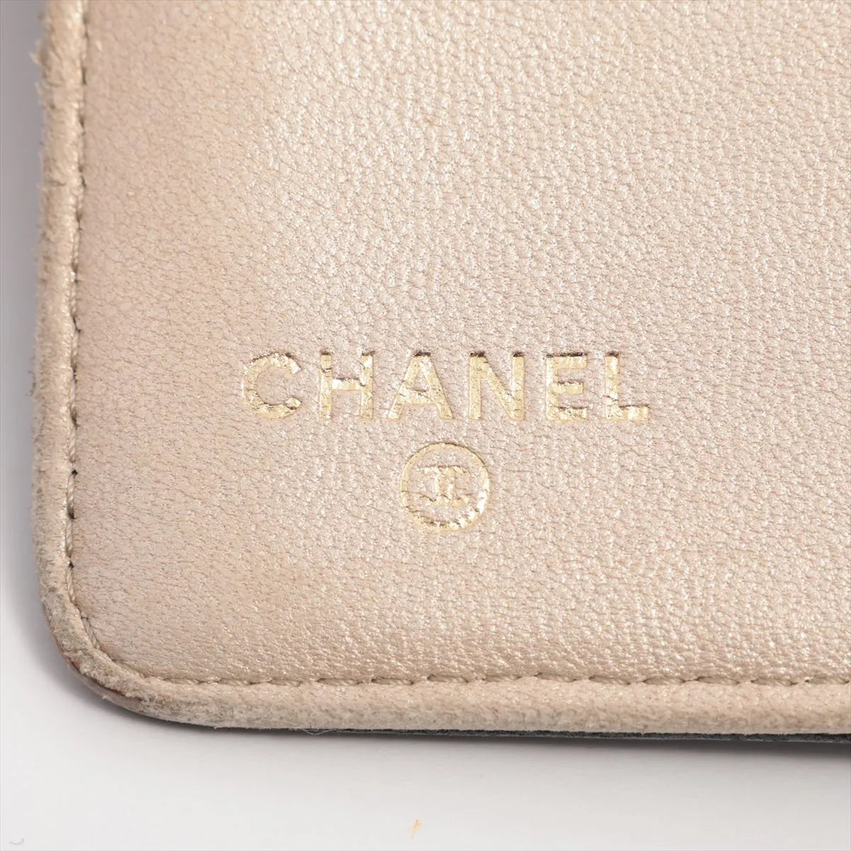 Chanel CC Logo Camelia Leather Compact Wallet Black