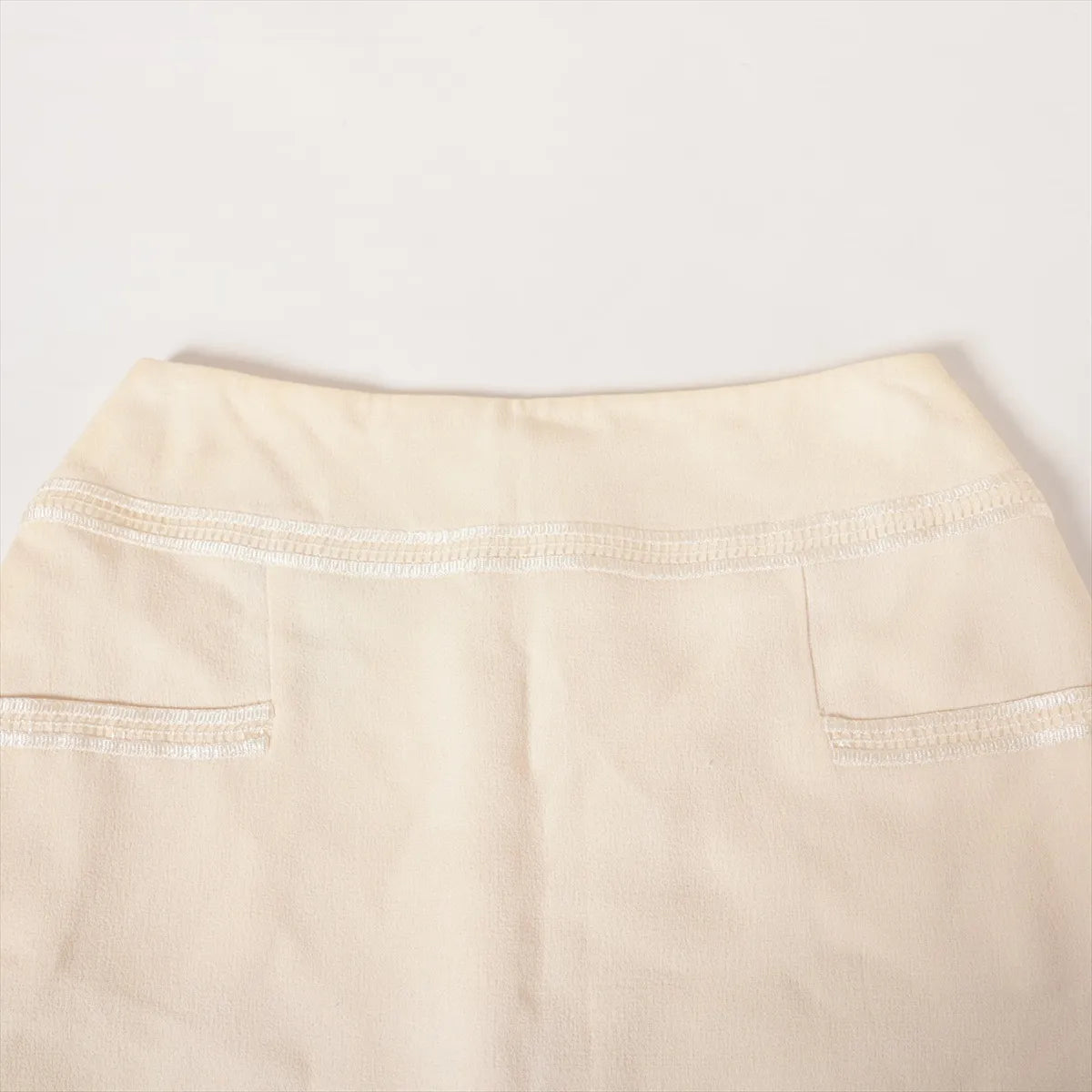 Chanel Camelia Button Skirt Ivory