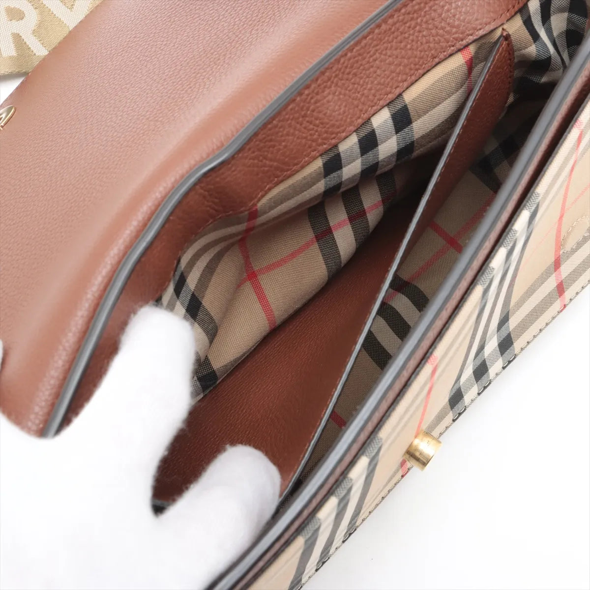Burberry Nova Check Hampshire Shoulder Bag Brown