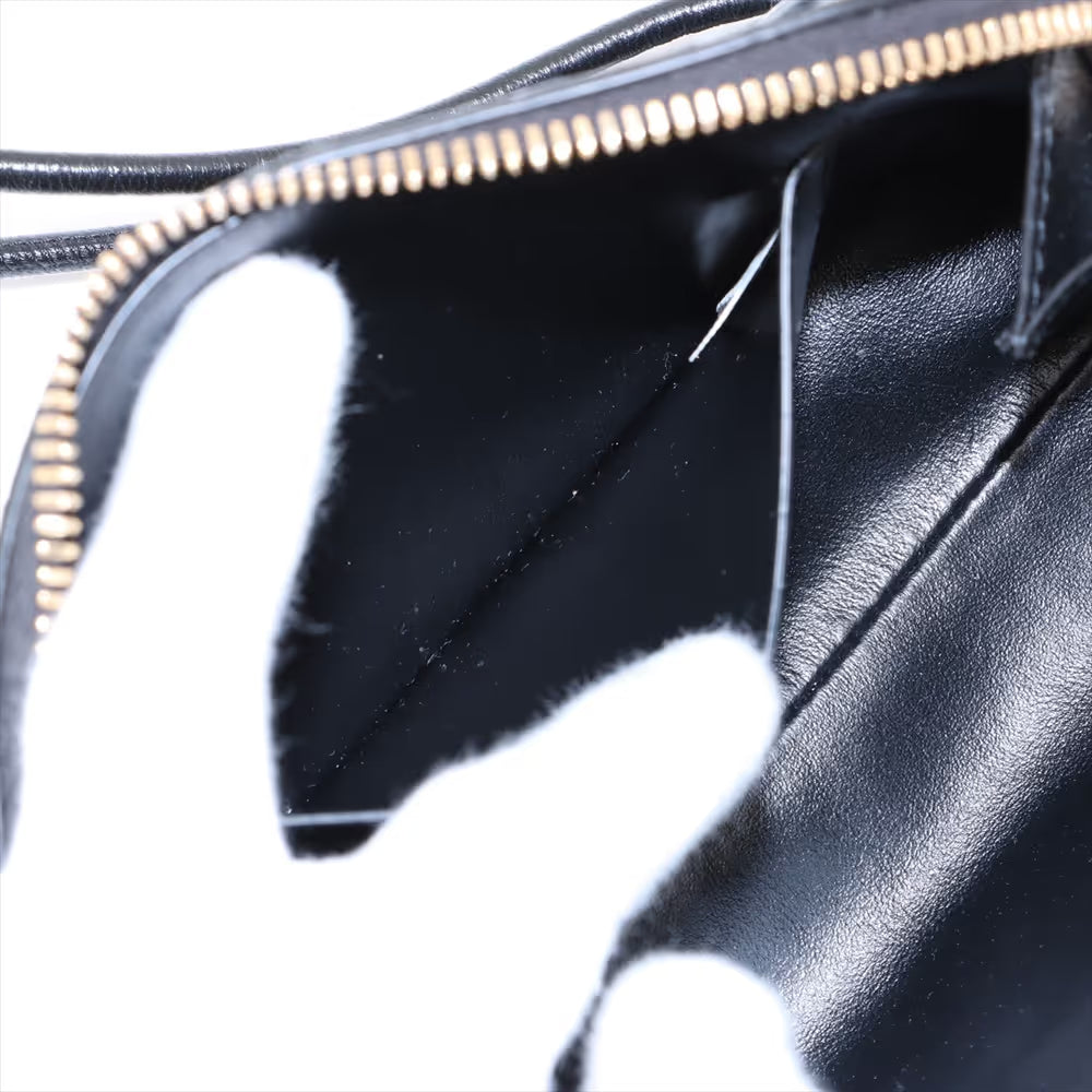 Bottega Veneta Intrecciato Mini Loop Leather Shoulder Bag Black