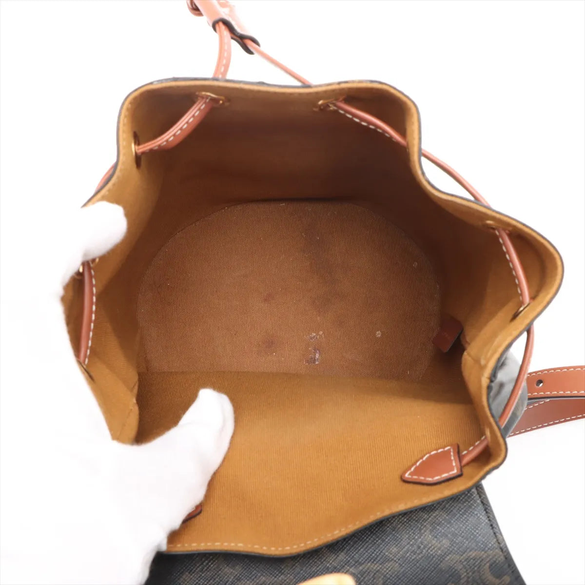 Celine Triomphe Bonnie Leather Backpack Brown