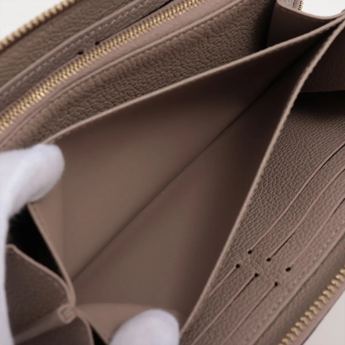 Louis Vuitton Bicolor Monogram Empreinte Zippy Wallet Tourterelle x Creme