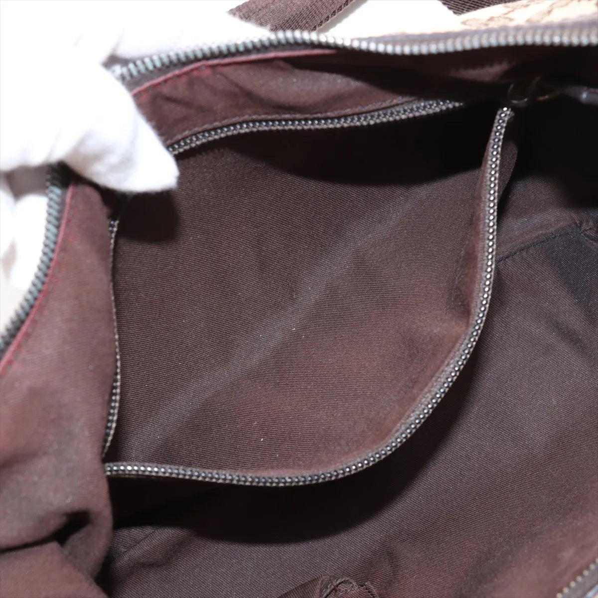 Gucci GG Canvas Leather Shoulder Bag Beige