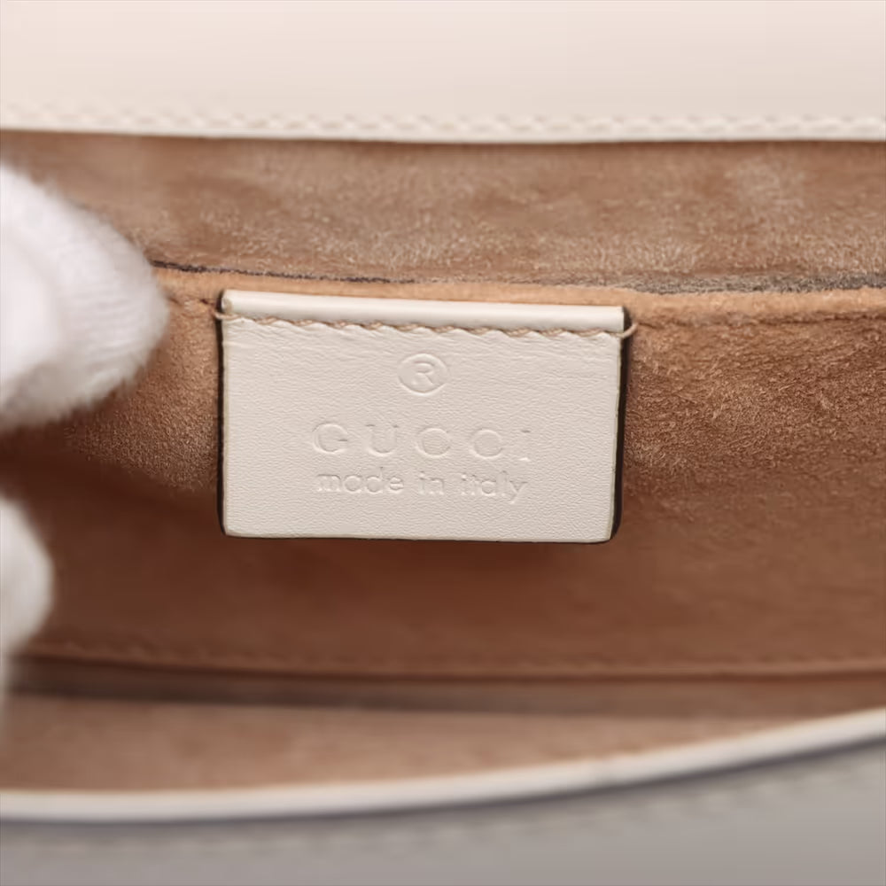 Gucci Sylvie Leather Chain Shoulder Bag White
