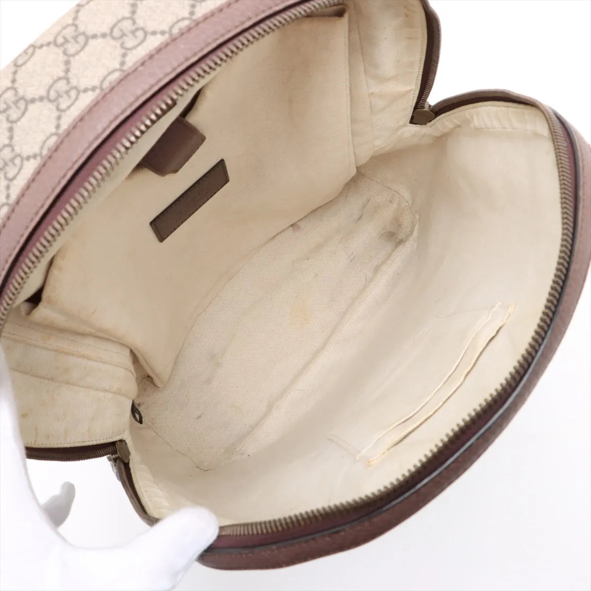 Gucci GG Supreme Bosco Leather Backpack Brown